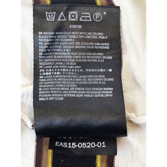 Volcom Striped Men's T-Shirt Size Med White w/ Black/Brown Stripes - Picture 6 of 6